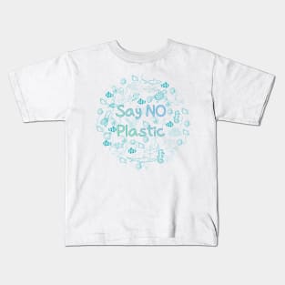 say no plastic,animal protection,protection of the environment Kids T-Shirt